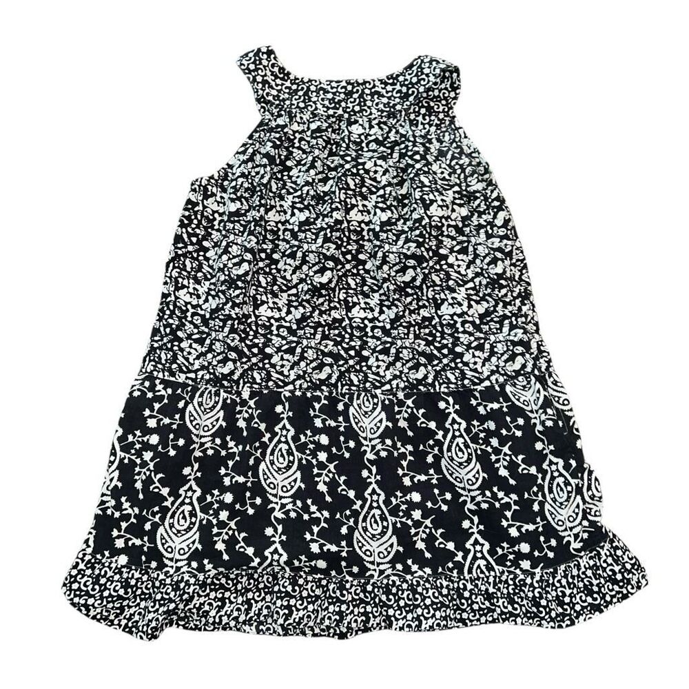 LA CERA Navy Blue & White Paisley Sleeveless Dress Size S